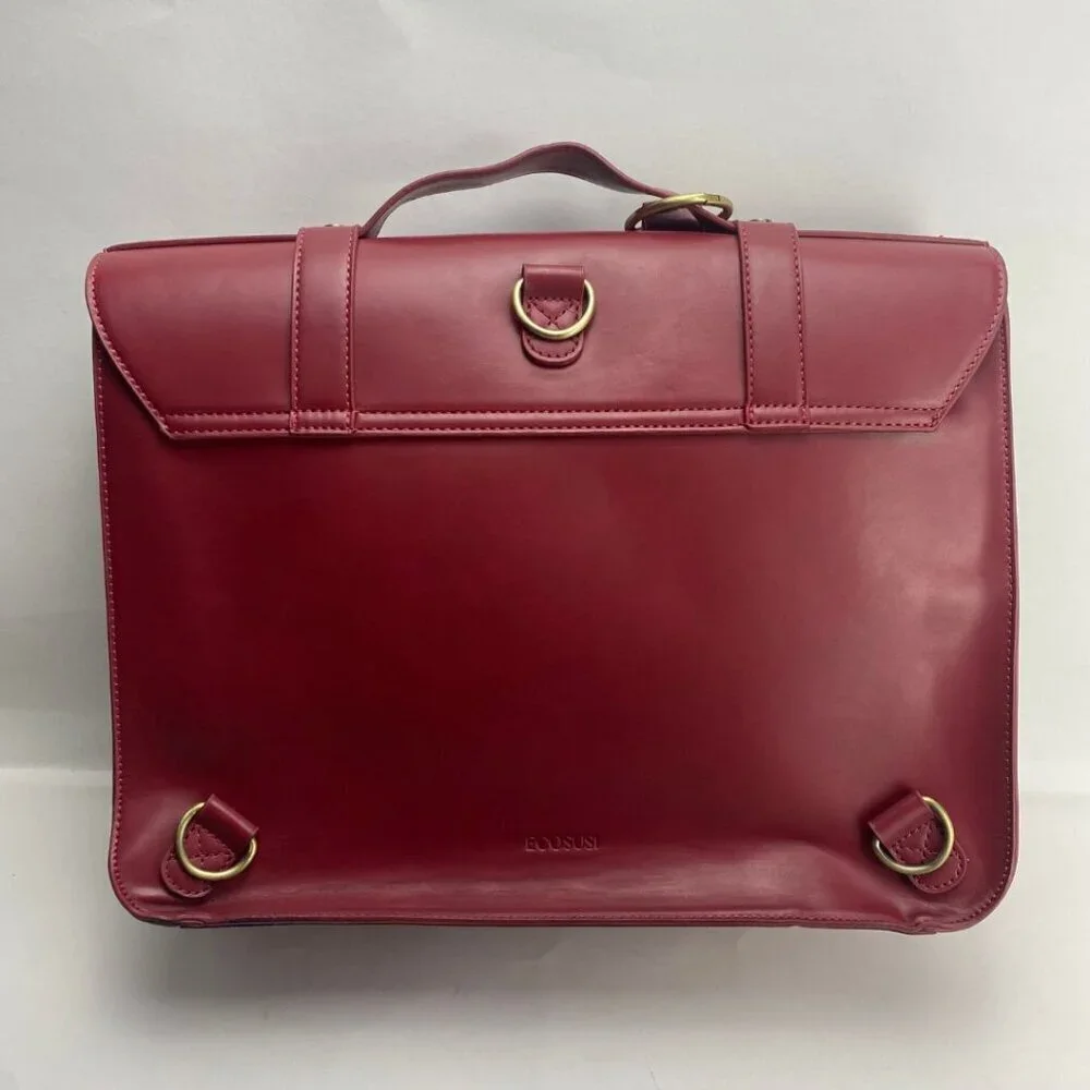 ECOSUSI Bow Summer Garden Romance Burgundy Wine Red Briefcase Bag/Backpack